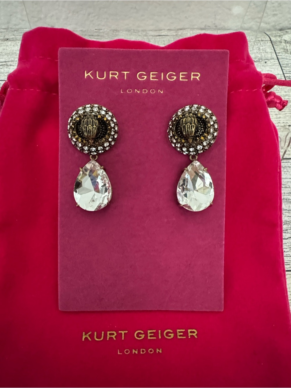 Kurt Geiger Pave Chelsea Earrings NWT